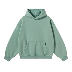 Sweat-shirt à capuche unisexe en molleton gris clair uni, coupe décontractée, avec poche kangourou et poignets côtelés, vente en gros, vêtements décontractés - Product Image 4