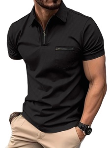 Nouveau Polo à manches courtes pour hommes grande taille avec poche zippée, cardigan léger en maille respirante pour les loisirs, les sports et les activités de plein air - Product Image 5