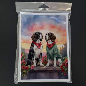 Lunatique A7 Taille 5x7 Deux Coeurs Anglais Springer Spaniel Cartes De Voeux Lot de 8 Cartes Vierge avec Enveloppes - Product Image 3