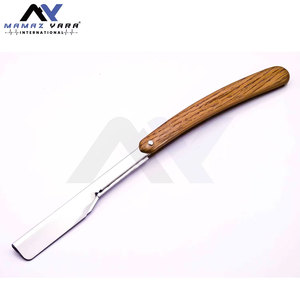 Single Blade Stainless Steel Straight <b>Razor</b> Premium Wooden Handle Barber Changeable Blade Shaving <b>Razor</b> Face <b>Mens</b> Grooming - Product Image 2