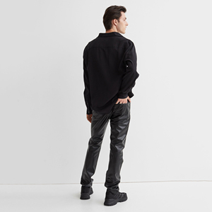 Pantalones de Cuero Genuino para Hombre, de Alta Calidad, Piel de Oveja, Transpirables, Cómodos, para Actividades al Aire Libre, Estilo Urbano - Product Image 4