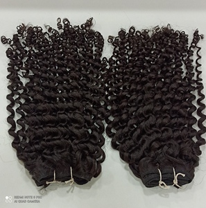 HAIR FASHION INDIA Extensions de cheveux humains vierges Remy indiens bouclés crépus, pré-bouclées, à double trame machine, 100GM - Product Image 2