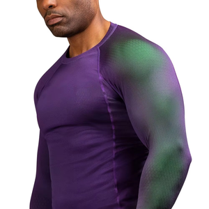 Men's Long Sleeve Breathable Eco-Friendly Anti-Bacterial Rash Guard <b>Surf</b> Shirt BJJ Compression Shirt with UPF50+ Quick Dry - Product Image 1