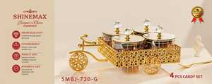 Juego de Tazones Redondos de Cerámica de Lujo Vintage, Marco de Metal Dorado, Diseño Hecho a Mano, Grosor de 3 mm, Ecológico, Diámetro de 300 mm, Adorno de Mesa - Product Image 2