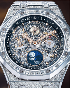 <b>Mens</b> Stainless Steel Mechanical <b>Watch</b> with Fully Studded VVS Clarity Moissanite Brilliant Cut Diamond Tester Pass Hip Hop Style - Product Image 2