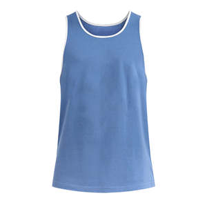 Débardeur de sport pour homme en coton 100% avec logo personnalisé, col à revers, t-shirt de gym, course à pied, noir, débardeur fitness sans manches - Product Image 4