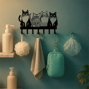 CIFbuy Ganci da Parete in Metallo Vintage a Forma di Gatto, Impermeabili, Porta Asciugamani e Chiavi per Ingresso, Decorazione Casa Stile Rustico, Regalo, Servizio di Ritiro - Product Image 5