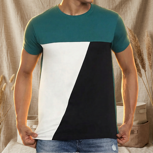 เสื้อยืดผู้ชาย คอกลม แขนสั้น ทรงพอดีตัว ดีไซน์เรียบง่าย สีเขียว ขาว ดำ - Product Image 6