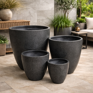 Pots à fleurs en fibre de verre écologiques, durables, légers, prix de gros, pots de jardin, forme ronde - Product Image 6