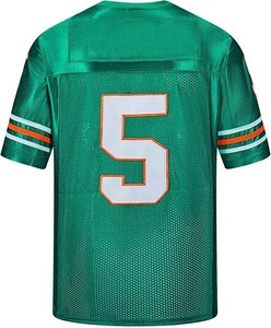 Camiseta de Fútbol Americano Verde con Malla, Número 5, Cuello en V, Manga Corta, Transpirable, Ropa Deportiva para Hombre - Product Image 2