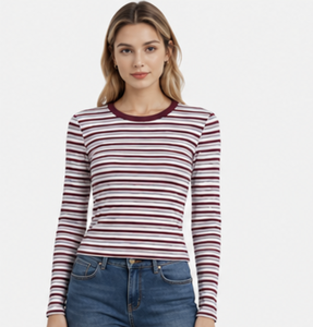 Camiseta de algodón estampada a rayas de 200 gramos para mujer, diseño personalizado, camisetas de hermandad 100% algodón, camisetas griegas - Product Image 5