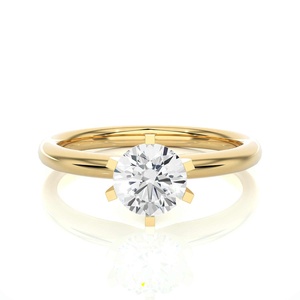 Bague solitaire en or blanc 18 carats taillé en diamant cultivé en laboratoire conception personnalisée bande de fiançailles à la main bijoux de mariage pour les fêtes - Product Image 1