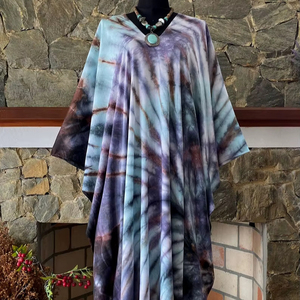 <b>Plus</b> <b>Size</b> Turquoise Tie Dye Rayon Caftan Dress Relaxed Fit Beach Coverup Women Wear - Product Image 1