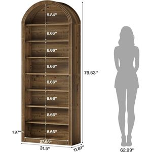 Libreria in Legno ad Arco Alto con Scaffale Portaoggetti per Organizzazione e Esposizione di Libri per Bambini e Adolescenti - Product Image 5