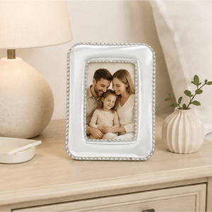 กรอบรูปโลหะขอบประดับลูกปัดหรูหรา ขายส่ง กรอบรูปอะลูมิเนียมสีเงินขัดเงา พร้อมแผ่นรองกำมะหยี่ สำหรับตกแต่งบ้านอย่างมีระดับ - Product Image 4