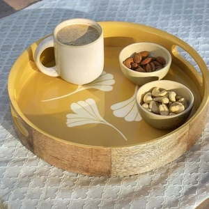 Plateau de service en résine artisanale avec motif Meena, design peint à la main, imperméable et lavable, modèle FC-1547 - Product Image 6