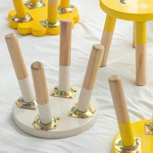 Kids Scandinavian Design Solid Wood <b>Stool</b> & Toddler Chair Potty Seat Matte Varnishing Tabletop Furniture for Nursery <b>Bathroom</b> - Product Image 3