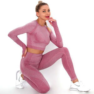 Ensemble de vêtements de sport de luxe pour femmes, 5 pièces, vente en gros : soutien-gorge de sport à dos croisé + veste de sport + short de sport + leggings de yoga - Product Image 1