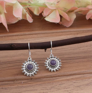 ต่างหูหยดน้ำเทอร์ควอยซ์ธรรมชาติ เงินแท้ 925 รูปทรงหยดน้ำ หรูหรา สำหรับงานปาร์ตี้ ผู้หญิง อัญมณ์ ขายส่ง - Product Image 1