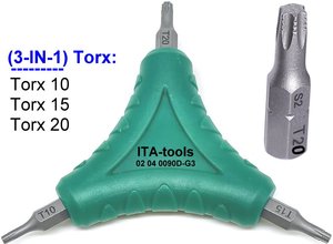 Tournevis multifonction 3-en-1 Torx, Hex, Fente, Pozidriv, Phillips avec embout antidérapant, magnétique et forme triangulaire ODM OEM - Product Image 3