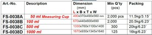 ถ้วยตวงพลาสติกมีหูจับ -10~+110 ° รับผลิตแบบ OEM/ODM ตามความต้องการ - Product Image 2