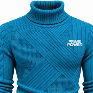 <b>Men's</b> Premium Knitwear <b>Sweater</b> Manufacturer Geometric Stitch <b>Turtleneck</b> Pullover Wholesale Clothing Exporter - Product Image 4