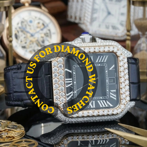 Montre en acier inoxydable avec quartz moissanite de qualité supérieure, boîtier carré argenté, analogique, élégante, cadeau de mariage pour homme - Product Image 6