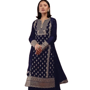 ชุดปากีสถานผ้าจอร์เจตต์ปักลาย Heavy Fox สำหรับผู้หญิง ขายส่ง - Product Image 1