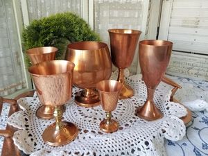 Copper drinking <b>glasses</b> with tapered shape metal tumblers for <b>water</b> juice cocktail use durable reusable kitchen dining drinkware - Product Image 5