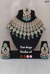 Grand <b>Indian</b> Bridal Kundan Jewelry <b>Set</b> Heavy Gold Plated Choker <b>Necklace</b> Maang Tikka Earring Traditional Zircon Party Wedding - Product Image 3