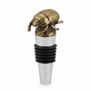 Antique Brass Beetle Wine <b>Bottle</b> <b>Stopper</b> Metal Animal Insect Shape Wine Saver Plug For Barware Decor And Wedding Party Gifts - Product Image 1