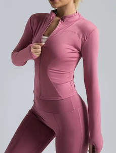 Vêtements de sport personnalisés : Soutien-gorge, leggings, ensemble de yoga 4 pièces sans couture Lulu Lemon pour femme avec veste - Product Image 5