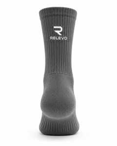 Chaussettes décontractées pour hommes en spandex et polyester, tricotées, respirantes, grises unies, jacquard, style hiver classique, haute qualité - Product Image 3