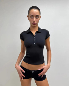 Camiseta Ajustada con Logotipo Personalizado para Mujer, Cuello Redondo Holgado, Ecológica, de Secado Rápido, Transpirable, de Manga Corta, Informal y a la Moda - Product Image 1