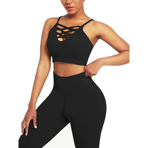 Conjunto de Yoga Premium para Mujer, Sujetador Deportivo con Tirantes, Leggings de Cintura Alta, Ropa Deportiva para Dama, Transpirable, Elástica, para Ejercicio - Product Image 1