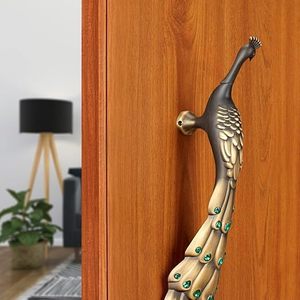 Poignée de meuble en bronze en forme de paon pour commode, design traditionnel, bouton de meuble durable - Product Image 2