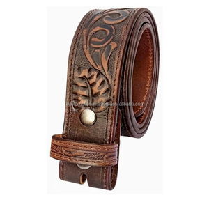 เข็มขัดหนังแท้ลายแกะสลักสไตล์ตะวันตกแบบกว้างพิเศษ  ลายดอกไม้  สำหรับทั้งชายและหญิง - Product Image 5