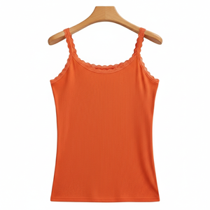 Custom Logo Men Tank <b>Tops</b> Solid Ribbed <b>Vest</b> <b>Top</b> Breathable Casual <b>Lace</b> <b>Trim</b> Camisole 100% Cotton O-Neck - Product Image 5