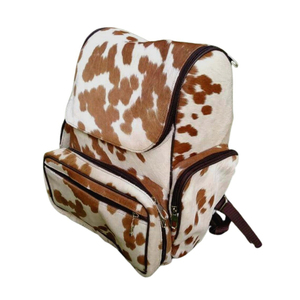 Sac à dos en cuir de vache imprimé animal, 15 pouces, plusieurs poches, sac à dos souple unisexe - Product Image 5