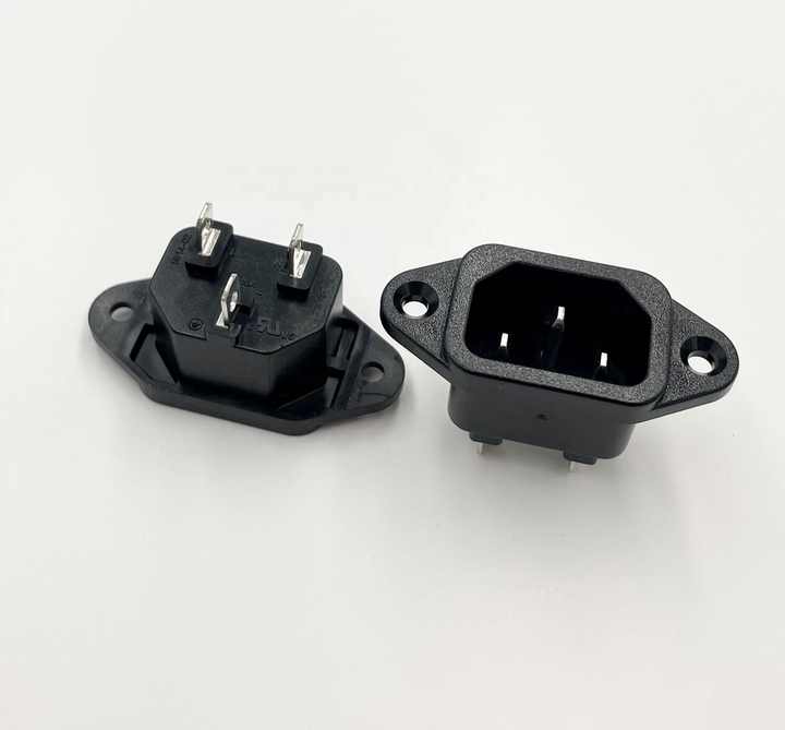 Panel Mount Plug Adapter 10A C14 3P IEC Inlet Module Power Connector ...
