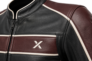 Combinaison de moto en cuir une pièce style Café-Racer |   Noir Bourgogne |   Fabricant OEM ODM |   Qualité de conception haut de gamme |   Vêtements de course - Product Image 4