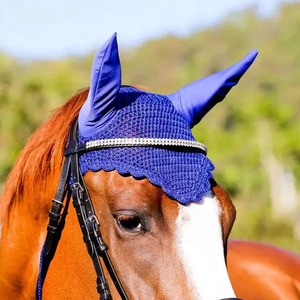 Wholesale Price Equestrian Supplier Custom Handmade Horse Ear <b>Fly</b> veil Bonnet High Quality Lightweight Horse Riding <b>Fly</b> Veils - Product Image 2