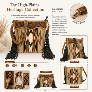 Sac à main en cuir et laine grande capacité pour femme, sac à bandoulière à franges, sac de voyage et de shopping |   Qualité d'exportation premium Inde 2026 - Product Image 3