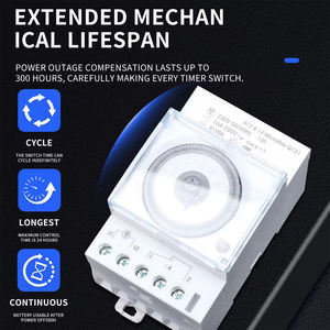 MicroRex QT31 <span class=keywords><strong>Interruptor</strong></span> Temporizador Mecánico de 24 Horas para Montaje en Riel DIN con Memoria de Apagado de Energía de 300H, Temporizador de Cuarzo de 16A 230V - Product Image 4