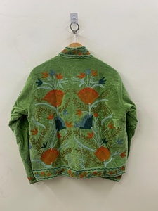 Velvet Floral Suzani Embroidered Jacket Uzbek Folk Festival <b>Coat</b> with Cotton Filling for Bomber Duster Outerwear At Cheap Price - Product Image 3