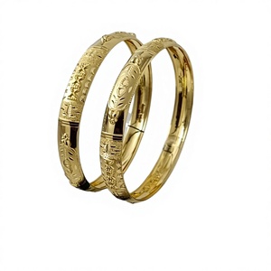 22K <b>Solid</b> <b>Gold</b> <b>Bangle</b> Set for Women Traditional Indian <b>Gold</b> Kada Pair Elegant Handcrafted Yellow <b>Gold</b> Bracelets - Product Image 2