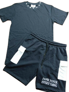 Conjunto de Pantalones Cortos y Camiseta con Estampado Gráfico Gótico Vintage Y2K para Hombre, con Cordón Ajustable - Product Image 2
