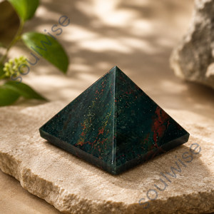 Pirámide de Cristal de Hematita Natural, Piedra Verde Roja Opaca de la India por SoulWise para Decoración y Colección - Product Image 6