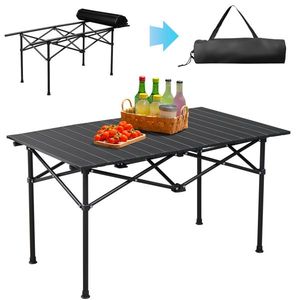 Mesa de Camping Plegable Portátil Ultraligera de 47x20 Pulgadas, Mesa de Campamento Plegable para Viajes, Senderismo, Jardín, Barbacoa y Fiestas - Product Image 1