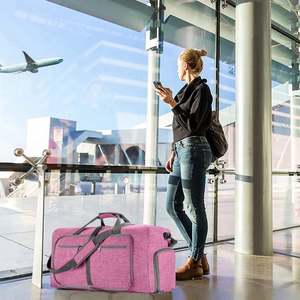Bolsa de Viaje Impermeable de Poliéster con Cierre de Cremallera y Correa de Hombro Ajustable, Bolsa de Fin de Semana de Gran Capacidad - Product Image 5